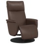 Sillón reclinable con reposapiés cuero sintético marrón en Sillones | Comprar online en Foru.es