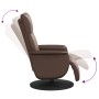 Sillón reclinable con reposapiés cuero sintético marrón en Sillones | Comprar online en Foru.es