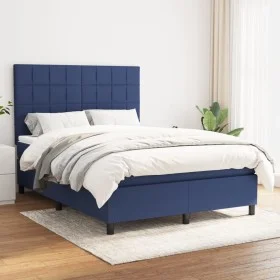 Boxspringbett mit blauer Stoffmatratze 140x200 cm von vidaXL, Betten und Lattenroste - Ref: Foro24-3141783, Preis: 500,67 €, ...