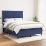 Cama box spring con colchón tela azul 140x200 cm de vidaXL, Camas y somieres - Ref: Foro24-3141783, Precio: 489,71 €, Descuen...