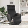Sillón reclinable con reposapiés cuero sintético negro en Sillones | Comprar online en Foru.es