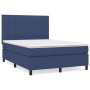Cama box spring con colchón tela azul 140x200 cm de vidaXL, Camas y somieres - Ref: Foro24-3141783, Precio: 489,71 €, Descuen...