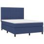 Cama box spring con colchón tela azul 140x200 cm de vidaXL, Camas y somieres - Ref: Foro24-3141783, Precio: 489,71 €, Descuen...