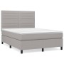 Cama box spring con colchón tela gris claro 140x200 cm de vidaXL, Camas y somieres - Ref: Foro24-3141857, Precio: 491,77 €, D...