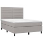 Cama box spring con colchón tela gris claro 140x200 cm de vidaXL, Camas y somieres - Ref: Foro24-3141857, Precio: 491,77 €, D...
