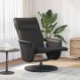 Sillón reclinable masaje con reposapiés cuero sintético negro en Sillones | Comprar online en Foru.es