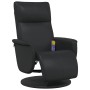 Sillón reclinable masaje con reposapiés cuero sintético negro en Sillones | Comprar online en Foru.es