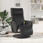 Sillón reclinable masaje con reposapiés cuero sintético negro en Sillones | Comprar online en Foru.es