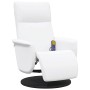 Sillón reclinable masaje con reposapiés cuero sintético blanco en Sillones | Comprar online en Foru.es