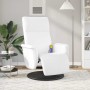 Sillón reclinable masaje con reposapiés cuero sintético blanco en Sillones | Comprar online en Foru.es