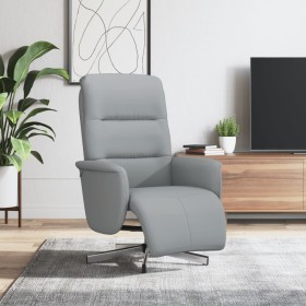 Sillón reclinable con reposapiés tela gris claro en Sillones | Comprar online en Foru.es