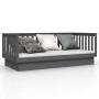 Gray solid pine wood sofa bed 80x200 cm by vidaXL, Beds and slatted bases - Ref: Foro24-821561, Price: 155,42 €, Discount: %