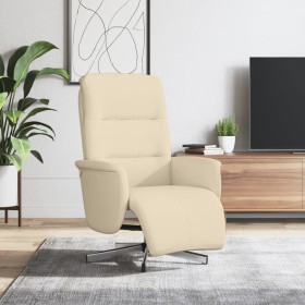 Sillón reclinable con reposapiés tela color crema en Sillones | Comprar online en Foru.es