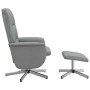 Sillón reclinable con reposapiés tela gris claro en Sillones | Comprar online en Foru.es