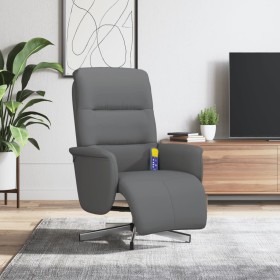 Sillón reclinable de masaje con reposapiés tela gris oscuro en Sillones | Comprar online en Foru.es