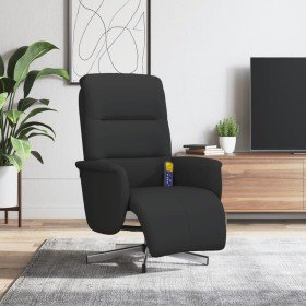 Sillón reclinable de masaje con reposapiés tela negra en Sillones | Comprar online en Foru.es