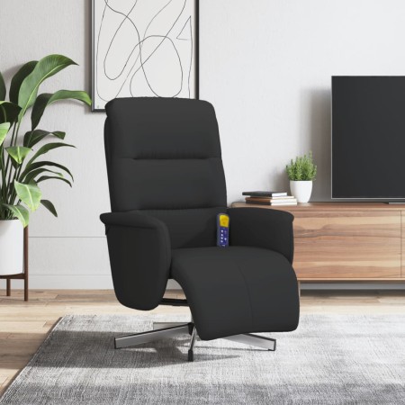 Sillón reclinable de masaje con reposapiés tela negra en Sillones | Comprar online en Foru.es