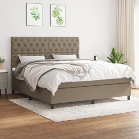 Cama box spring con colchón tela gris taupe 160x200 cm de vidaXL, Camas y somieres - Ref: Foro24-3142029, Precio: 640,54 €, D...