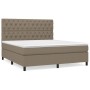 Cama box spring con colchón tela gris taupe 160x200 cm de vidaXL, Camas y somieres - Ref: Foro24-3142029, Precio: 640,54 €, D...