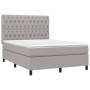 Cama box spring con colchón tela gris claro 140x190 cm de vidaXL, Camas y somieres - Ref: Foro24-3142009, Precio: 512,91 €, D...