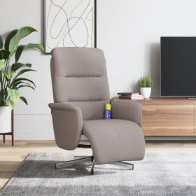 Sillón reclinable de masaje con reposapiés tela gris taupe en Sillones | Comprar online en Foru.es
