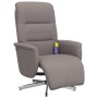 Sillón reclinable de masaje con reposapiés tela gris taupe en Sillones | Comprar online en Foru.es