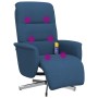 Sillón reclinable de masaje con reposapiés tela azul en Sillones | Comprar online en Foru.es