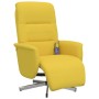 Sillón reclinable de masaje con reposapiés tela amarillo claro en Sillones | Comprar online en Foru.es