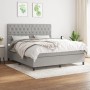Cama box spring con colchón tela gris claro 160x200 cm de vidaXL, Camas y somieres - Ref: Foro24-3142025, Precio: 594,46 €, D...