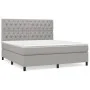 Box spring bed with light gray fabric mattress 160x200 cm by vidaXL, Beds and slatted bases - Ref: Foro24-3142025, Price: 575...