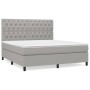 Cama box spring con colchón tela gris claro 160x200 cm de vidaXL, Camas y somieres - Ref: Foro24-3142025, Precio: 594,46 €, D...