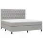 Box spring bed with light gray fabric mattress 160x200 cm by vidaXL, Beds and slatted bases - Ref: Foro24-3142025, Price: 575...