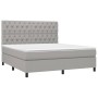 Cama box spring con colchón tela gris claro 160x200 cm de vidaXL, Camas y somieres - Ref: Foro24-3142025, Precio: 594,46 €, D...