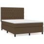 Cama box spring con colchón tela marrón oscuro 140x190 cm de vidaXL, Camas y somieres - Ref: Foro24-3142012, Precio: 525,54 €...
