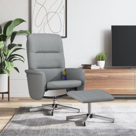 Sillón reclinable de masaje con reposapiés tela gris claro en Sillones | Comprar online en Foru.es