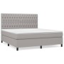 Cama box spring con colchón tela gris claro 180x200 cm de vidaXL, Camas y somieres - Ref: Foro24-3142033, Precio: 591,90 €, D...