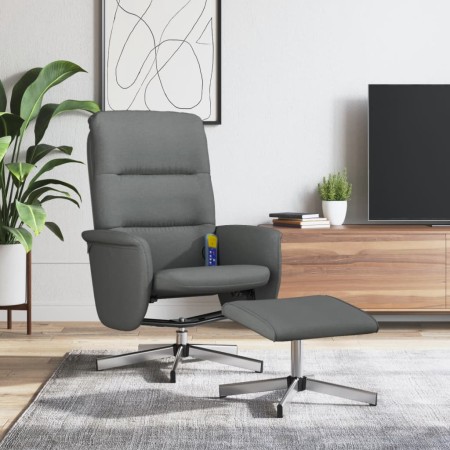 Sillón reclinable de masaje con reposapiés tela gris oscuro en Sillones | Comprar online en Foru.es