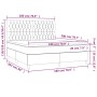 Cama box spring con colchón tela gris claro 180x200 cm de vidaXL, Camas y somieres - Ref: Foro24-3142033, Precio: 591,90 €, D...