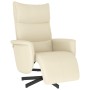 Sillón reclinable con reposapiés cuero sintético color crema en Sillones | Comprar online en Foru.es