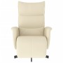 Sillón reclinable con reposapiés cuero sintético color crema en Sillones | Comprar online en Foru.es
