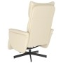 Sillón reclinable con reposapiés cuero sintético color crema en Sillones | Comprar online en Foru.es