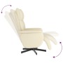 Sillón reclinable con reposapiés cuero sintético color crema en Sillones | Comprar online en Foru.es