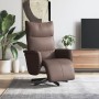 Sillón reclinable con reposapiés cuero sintético marrón en Sillones | Comprar online en Foru.es