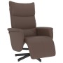 Sillón reclinable con reposapiés cuero sintético marrón en Sillones | Comprar online en Foru.es