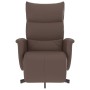 Sillón reclinable con reposapiés cuero sintético marrón en Sillones | Comprar online en Foru.es