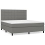 Cama box spring con colchón tela gris oscuro 180x200 cm de vidaXL, Camas y somieres - Ref: Foro24-3141794, Precio: 624,87 €, ...