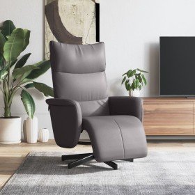 Sillón reclinable con reposapiés cuero sintético gris en Sillones | Comprar online en Foru.es