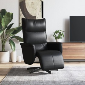 Sillón reclinable con reposapiés cuero sintético negro en Sillones | Comprar online en Foru.es