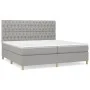 Box spring bed with light gray fabric mattress 200x200 cm by vidaXL, Beds and slatted bases - Ref: Foro24-3142601, Price: 635...