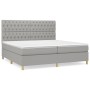 Cama box spring con colchón tela gris claro 200x200 cm de vidaXL, Camas y somieres - Ref: Foro24-3142601, Precio: 630,54 €, D...